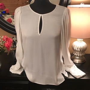 BCBG Maxazria long sleeve silk cotton blouse